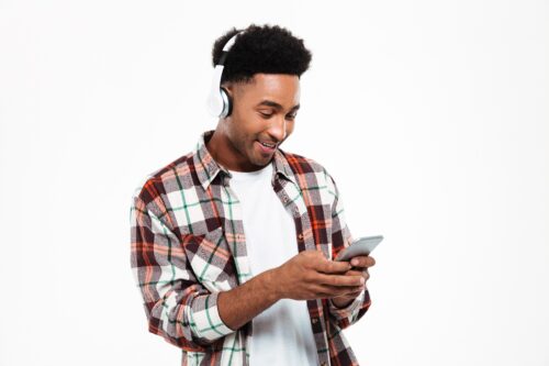 Portrait of a smiling young afro american man T Bag 1